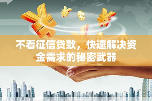 阿拉山口不看征信贷款，快速解决资金需求的秘密武器