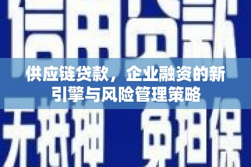 阿拉山口供应链贷款，企业融资的新引擎与风险管理策略