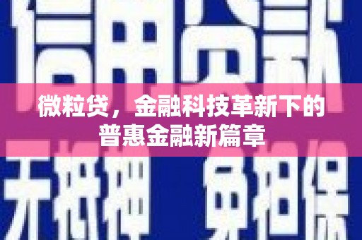 阿拉山口微粒贷，金融科技革新下的普惠金融新篇章
