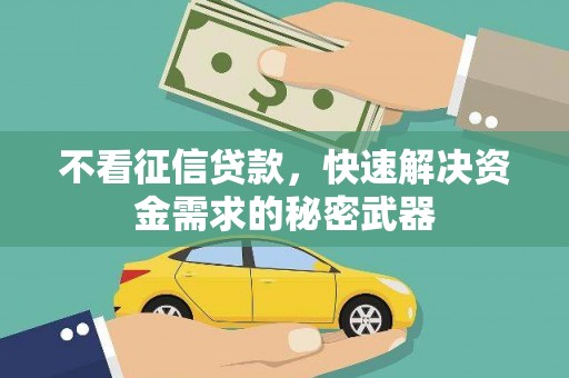 阿拉山口不看征信贷款，快速解决资金需求的秘密武器