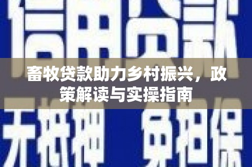 阿拉山口畜牧贷款助力乡村振兴，政策解读与实操指南